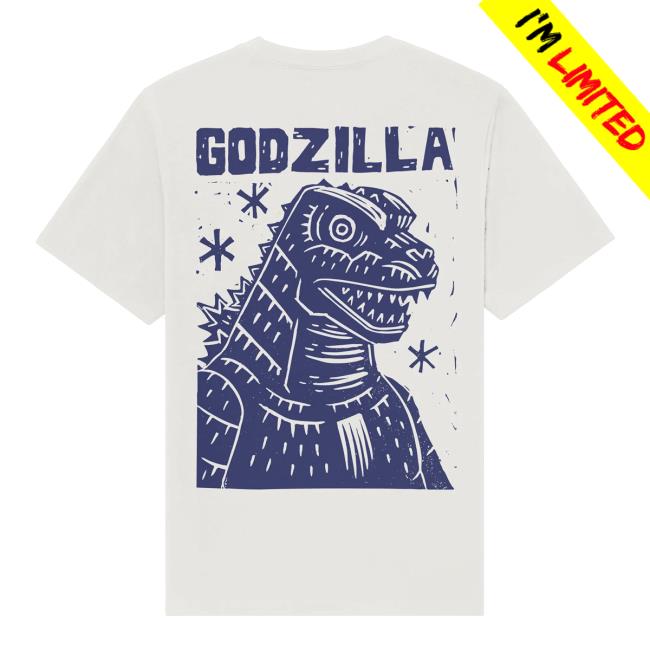 Pabst Blue Ribbon Merch Store Godzilla Portrait White Tee Pabst Blue Ribbon Merch Store Godzilla Portrait White Tee