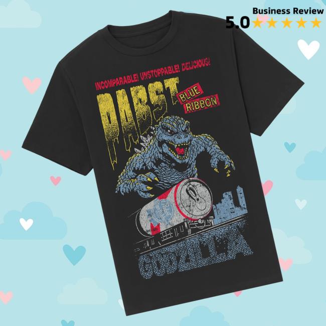 Pabst Blue Ribbon Merch Store Godzilla Runaway Pbr Train Black Tee Pabst Blue Ribbon Merch Store Godzilla Runaway Pbr Train Black Tee