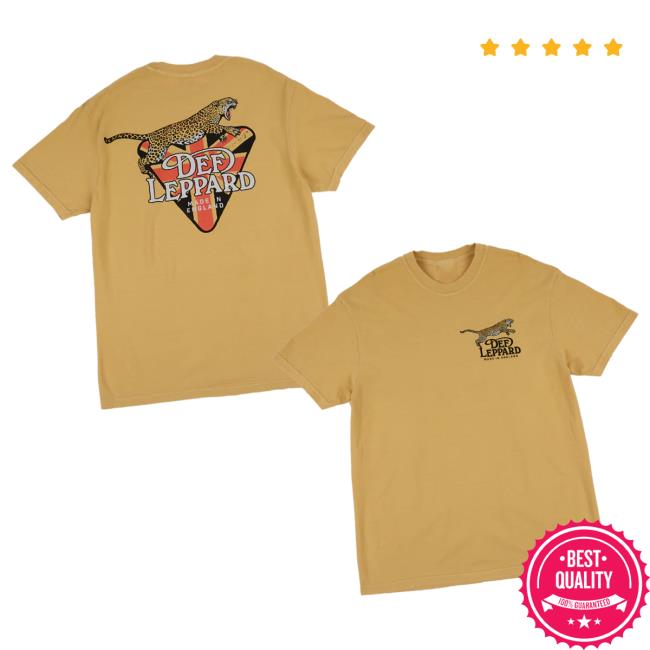 Def Leppard Merch Store Made In England Leopard T-Shirt Def Leppard Merch Store Made In England Leopard T-Shirt