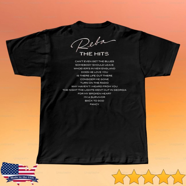 Reba Store Merch The Hits Black Tee Reba Store Merch The Hits Black Tee