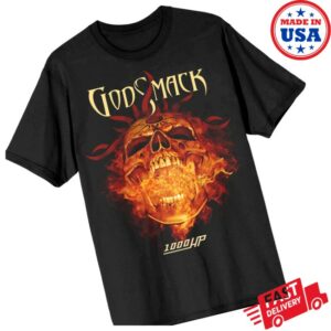 Godsmack Store Merch 1000Hp Skull Flames Tee Godsmack Store Merch 1000Hp Skull Flames Tee