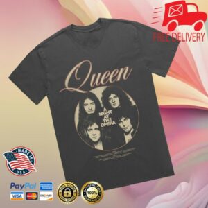 Queen Store Merch A Night At The Opera Photo Faded Black T-Shirt Queen Store Merch A Night At The Opera Photo Faded Black T-Shirt