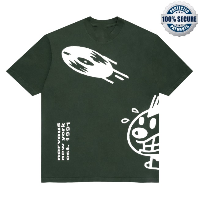 Nervous Records Store Merch Nervous Nonstop Forest Green T-Shirt Nervous Records Store Merch Nervous Nonstop Forest Green T-Shirt