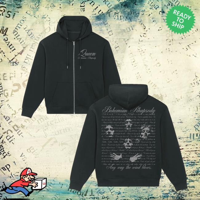 Queen Store Merch Bohemian Rhapsody Black Zip Hoodie Queen Store Merch Bohemian Rhapsody Black Zip Hoodie