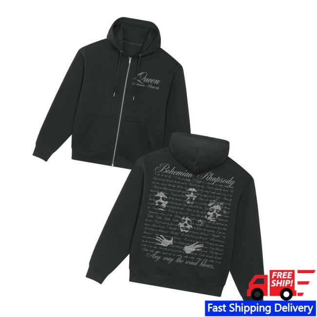 Queen Store Merch Bohemian Rhapsody Black Zip Hoodie Queen Store Merch Bohemian Rhapsody Black Zip Hoodie