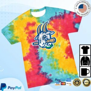 Yard Goats Store Merch Hartford Yard Goats Youth Rainbow Tie Dye Tee Shirt