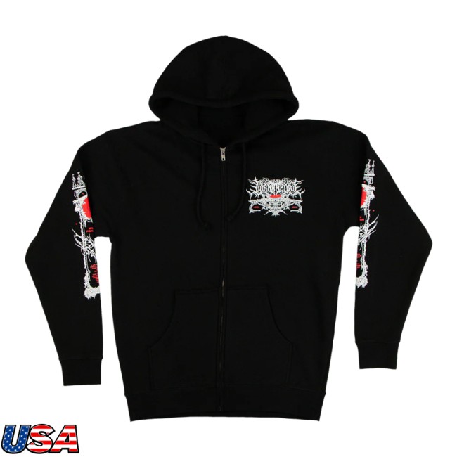 Lorna Shore Band Store Merch Lorna Shore Damned Zip Hooded Sweatshirt Lorna Shore Band Store Merch Lorna Shore Damned Zip Hooded Sweatshirt