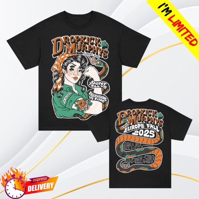 Dropkick Murphys Store Merch Fall Eu Tour 2025 Black T-Shirt Dropkick Murphys Store Merch Fall Eu Tour 2025 Black T-Shirt