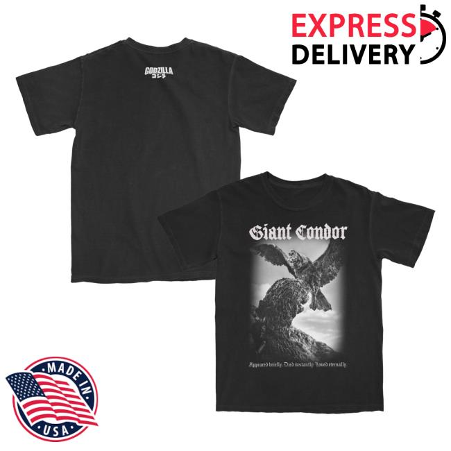 Godzilla Merch Store Giant Condor Vintage Black T-Shirt Godzilla Merch Store Giant Condor Vintage Black T-Shirt