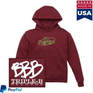 Triple B Records Merch Store No Pressure Champion Hoodie Maroon
