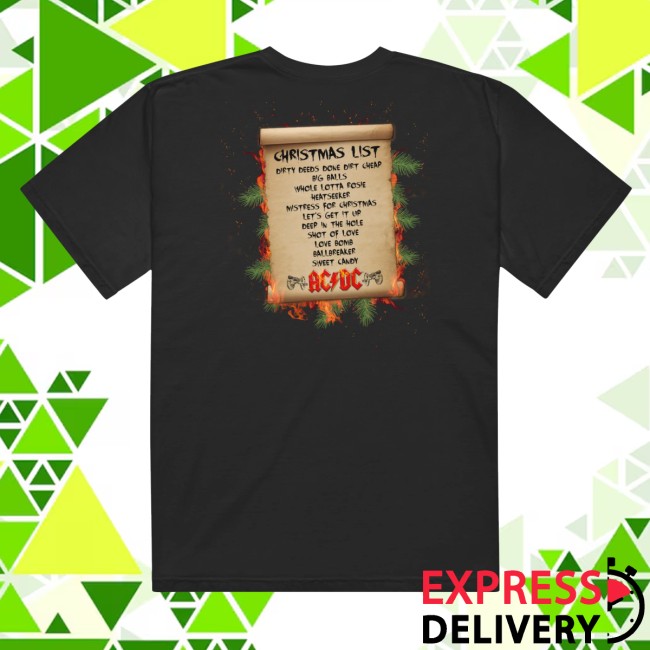 Acdc Store Merch Holiday Wish List T-Shirt Acdc Store Merch Holiday Wish List T-Shirt