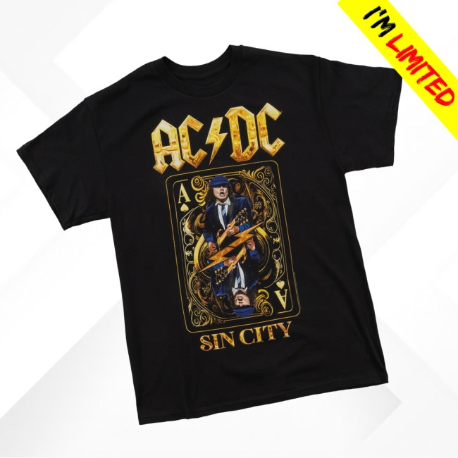 Acdc Store Merch AcDc Pwr Up Sin City T-Shirt Acdc Store Merch AcDc Pwr Up Sin City T-Shirt