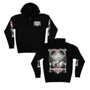 Lorna Shore Band Merch Lorna Shore Damned Zip Hooded Sweatshirt