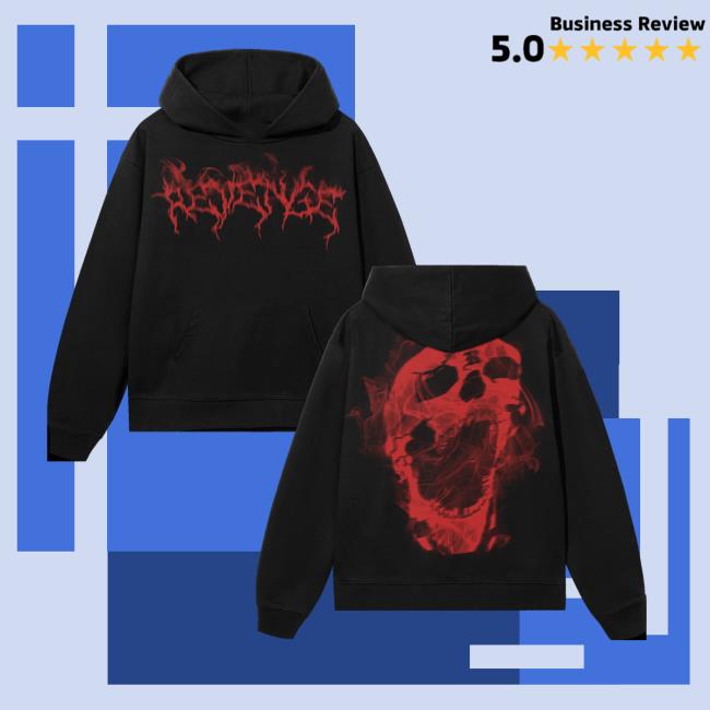 Revenge Merch Store Smoke Lightning Hoodie Black Red Revenge Merch Store Smoke Lightning Hoodie Black Red