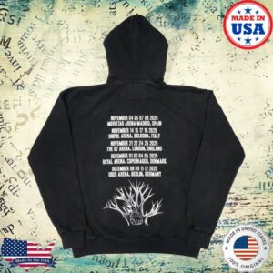 W.A.S.T.E. Store Merch Radiohead 2025 Tour Black Hoodie