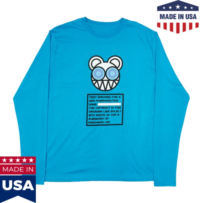 W.A.S.T.E. Store Merch Test Specimen Cyan Blue Long Sleeve T-Shirt W.A.S.T.E. Store Merch Test Specimen Cyan Blue Long Sleeve T-Shirt