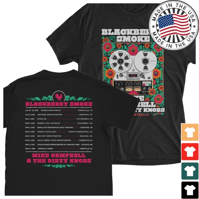 Blackberry Smoke Store Merch Blackberry SmokeMike Campbell Tour Tee Blackberry Smoke Store Merch Blackberry SmokeMike Campbell Tour Tee