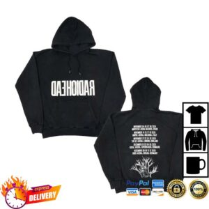 Wasteheadquarters Shop Merch Radiohead 2025 Tour Black Hoodie