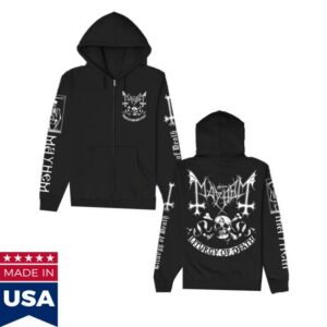 The True Mayhem Store Merch Omega Skull Zip Up Hoodie