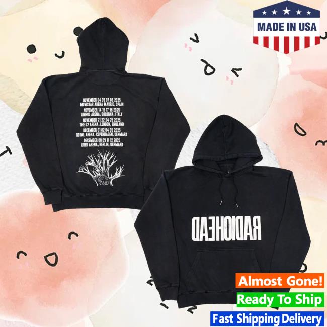 Waste Merch Store Radiohead 2025 Tour Black Hoodie Waste Merch Store Radiohead 2025 Tour Black Hoodie