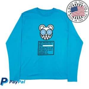 Waste Merch Store Test Specimen Cyan Blue Long Sleeve T-Shirt