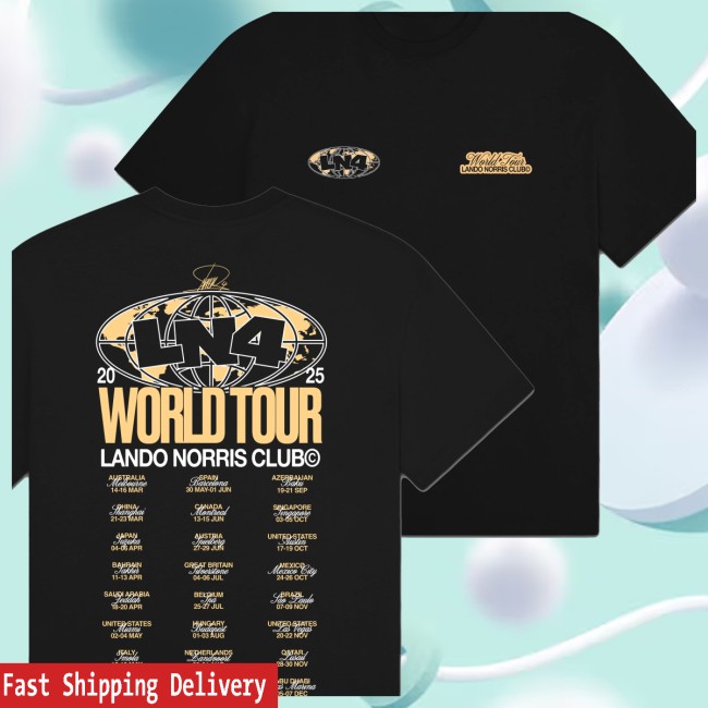 Lando Norris Store Merch World Tour Black Tee Lando Norris Store Merch World Tour Black Tee