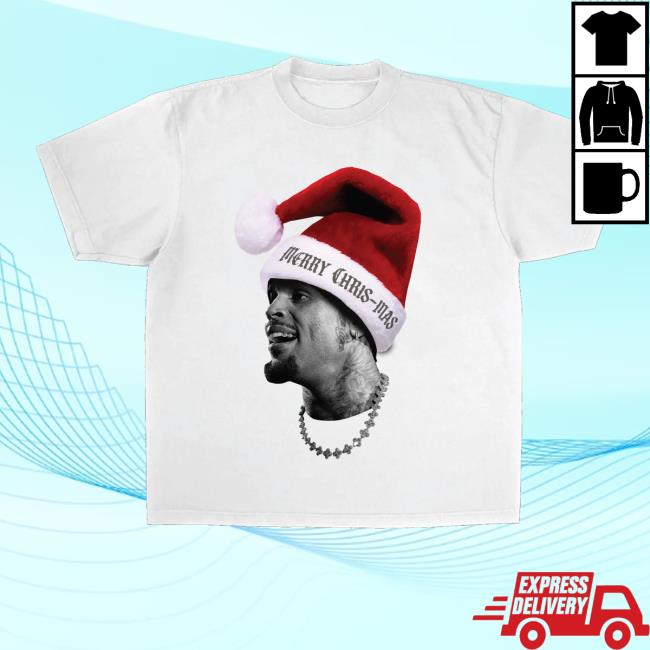 Chris Brown Shop Merch Merry Chris Mas Big Head Ss T-Shirt Chris Brown Shop Merch Merry Chris Mas Big Head Ss T-Shirt