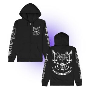 Mayhem Official Merch Store Omega Skull Zip Up Hoodie Black