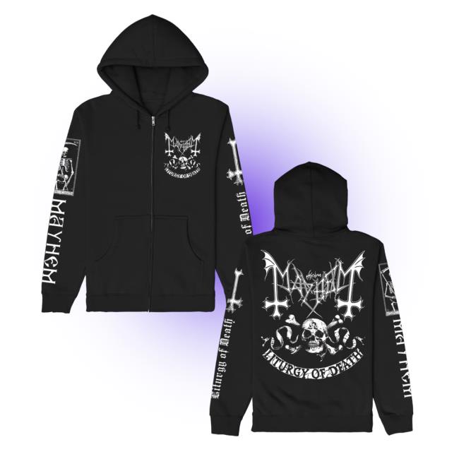 Mayhem Official Merch Store Omega Skull Zip Up Hoodie Black Mayhem Official Merch Store Omega Skull Zip Up Hoodie Black