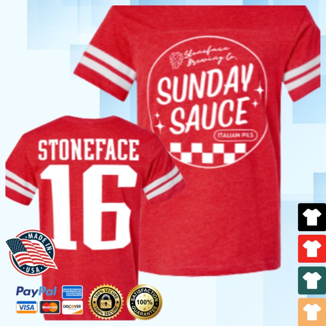 Stoneface Brewing Store Merch Sunday Sauce Football T-Shirt Stoneface Brewing Store Merch Sunday Sauce Football T-Shirt