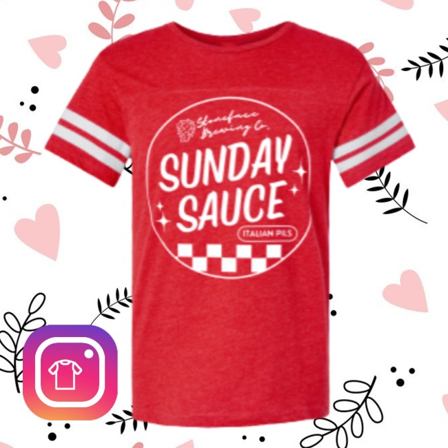 Stoneface Brewing Store Merch Sunday Sauce Football T-Shirt Stoneface Brewing Store Merch Sunday Sauce Football T-Shirt