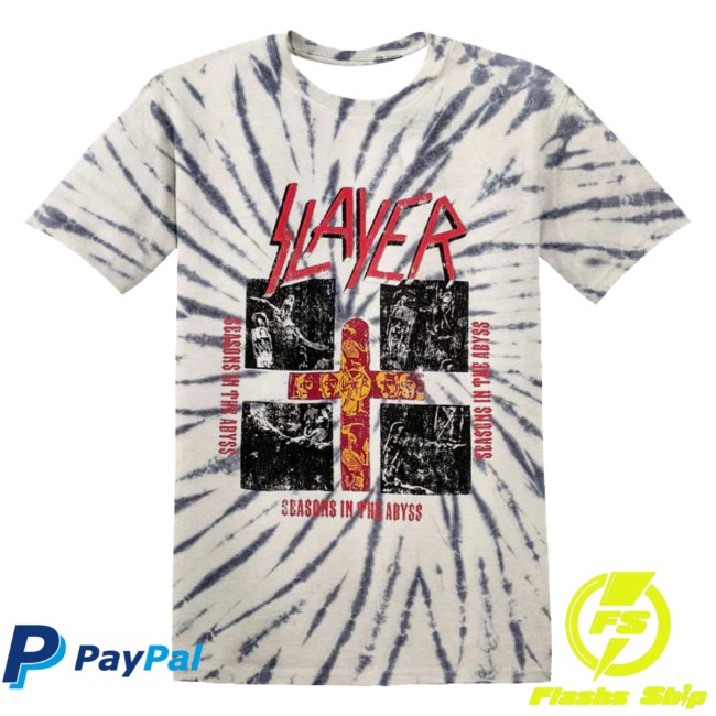 Direct Merch Store Slayer Quad Seasons Dip-Dye T-Shirt Direct Merch Store Slayer Quad Seasons Dip-Dye T-Shirt