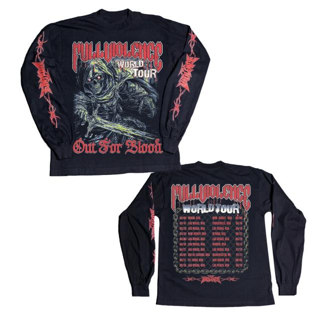 Fullviolence Merch Store Out For Blood Black Longsleeve Fullviolence Merch Store Out For Blood Black Longsleeve