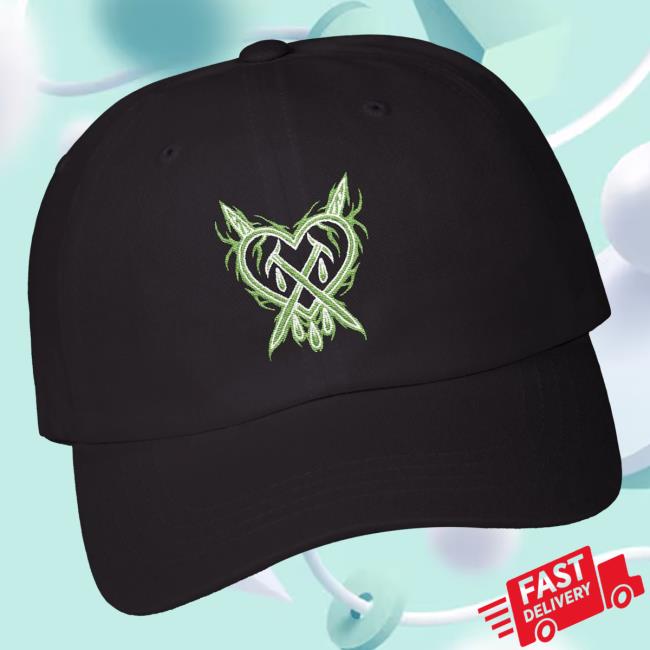 Crossed Heart Clothing Merch Store Green Heart Embroidered Dad Cap Crossed Heart Clothing Merch Store Green Heart Embroidered Dad Cap
