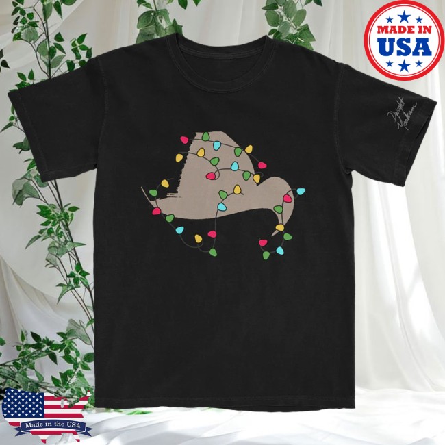 Dwight Yoakam Store Merch Christmas Light Hat Black T-Shirt Dwight Yoakam Store Merch Christmas Light Hat Black T-Shirt