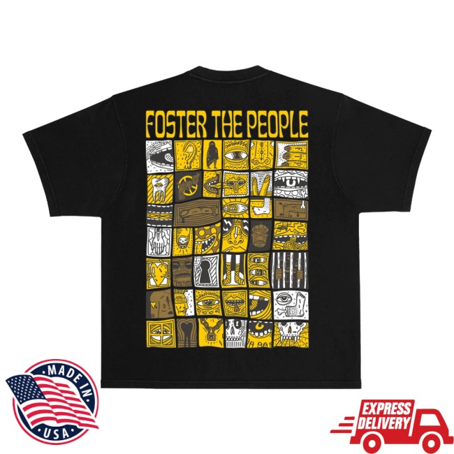 Foster The People Store Merch Block Black Tee Foster The People Store Merch Block Black Tee
