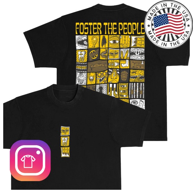 Foster The People Store Merch Block Black Tee Foster The People Store Merch Block Black Tee