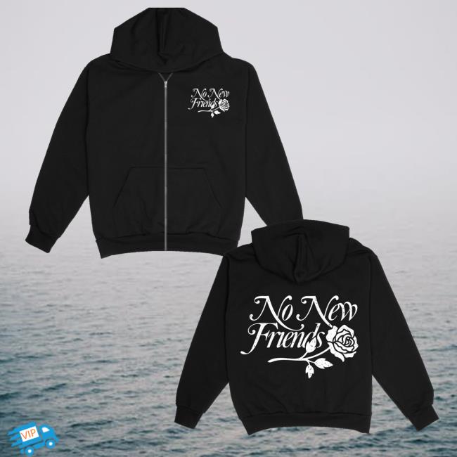 Saosin Merch Store No New Friends Rose Zip-Up Hoodie Saosin Merch Store No New Friends Rose Zip-Up Hoodie