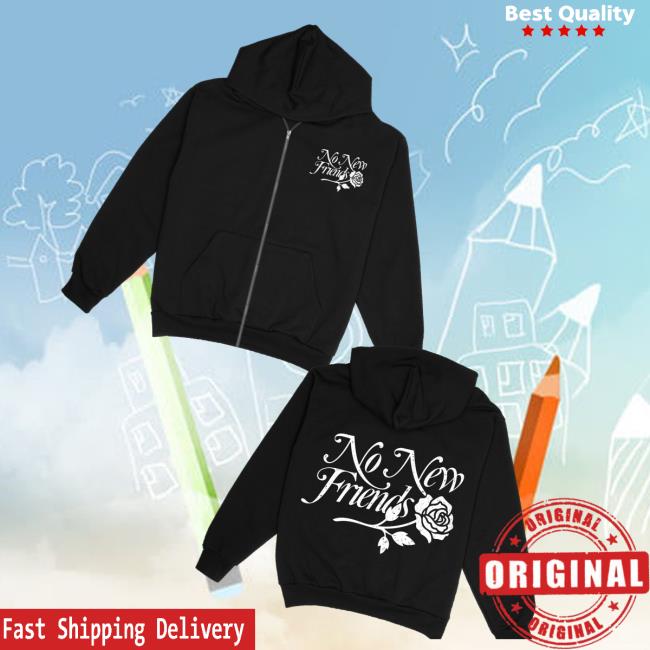 Saosin Merch Store No New Friends Rose Zip-Up Hoodie Saosin Merch Store No New Friends Rose Zip-Up Hoodie