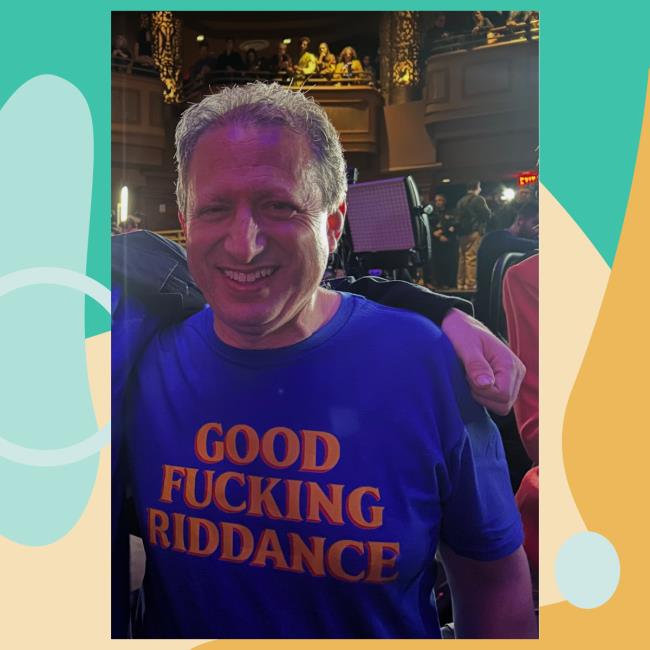 Brad Lander Wearing Good Fucking Riddance Shirt Brad Lander Wearing Good Fucking Riddance Shirt
