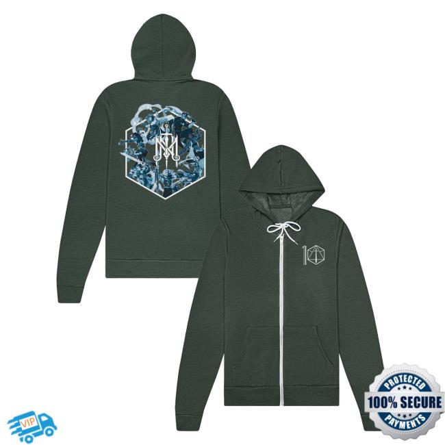 Critrole Merch Store The Mighty Nein 10 Year Anniversary Zip-Up Hoodie Critrole Merch Store The Mighty Nein 10 Year Anniversary Zip-Up Hoodie