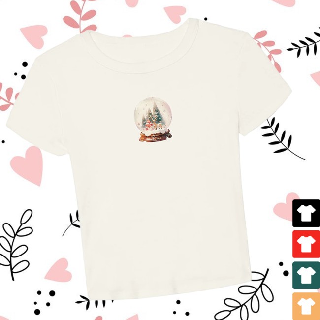 Laufey Merch Store Snow Globe Baby Tee Laufey Merch Store Snow Globe Baby Tee