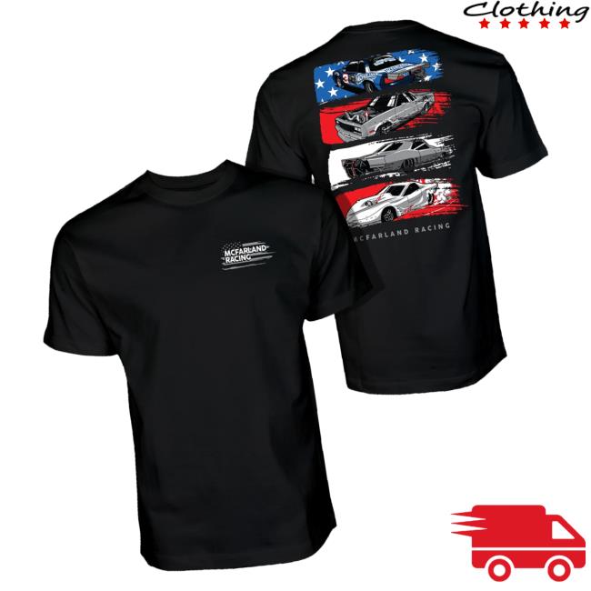 Cleetus Mcfarland Merch Store Mcfarland Racing 4 Flag Shirt Cleetus Mcfarland Merch Store Mcfarland Racing 4 Flag Shirt