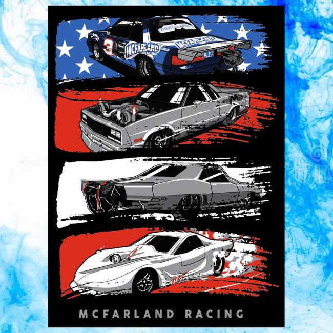 Cleetus Mcfarland Merch Store Mcfarland Racing 4 Flag Shirt Cleetus Mcfarland Merch Store Mcfarland Racing 4 Flag Shirt
