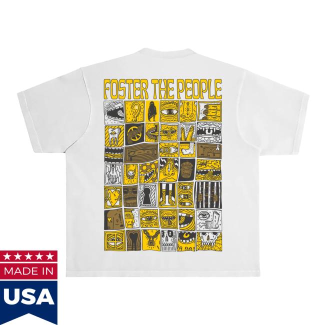 Foster The People Merch Store Block Tee White Foster The People Merch Store Block Tee White