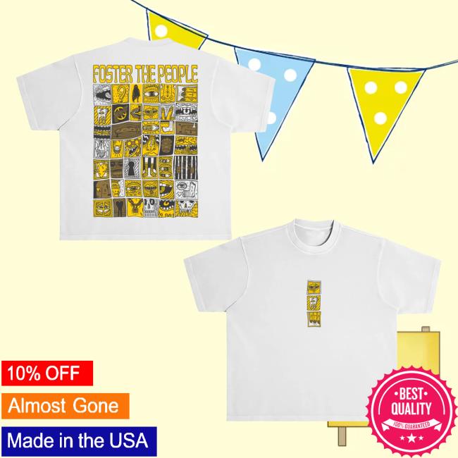 Foster The People Merch Store Block Tee White Foster The People Merch Store Block Tee White