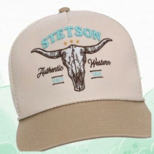 Elis Western Wear Store Merch Stetson Two-Tone Tan Steerhead Embroidered Cap