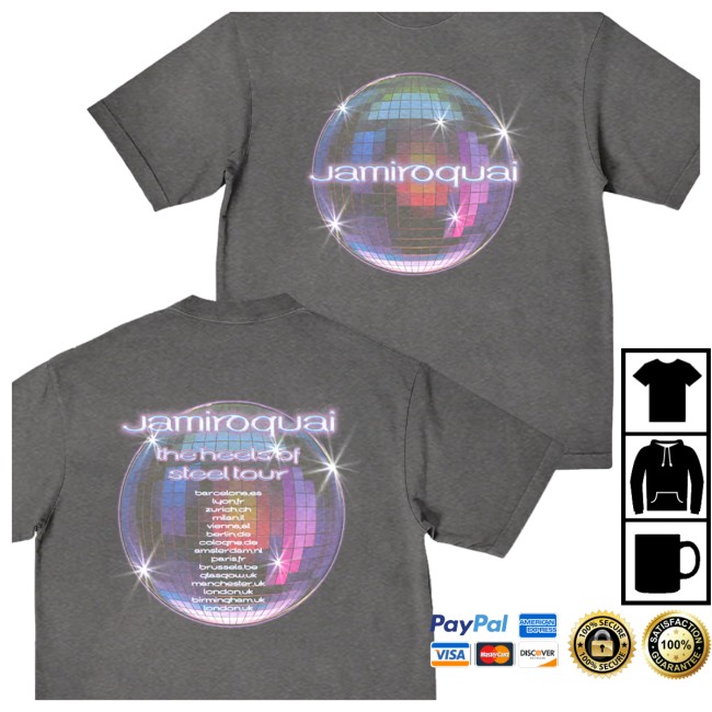 Jamiroquai Store Merch Heels Of Steel Disco Ball T-Shirt Jamiroquai Store Merch Heels Of Steel Disco Ball T-Shirt