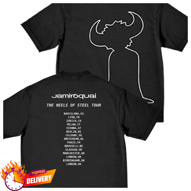 Jamiroquai Store Merch Heels Of Steel Buffalo Man Tour T-Shirt Jamiroquai Store Merch Heels Of Steel Buffalo Man Tour T-Shirt