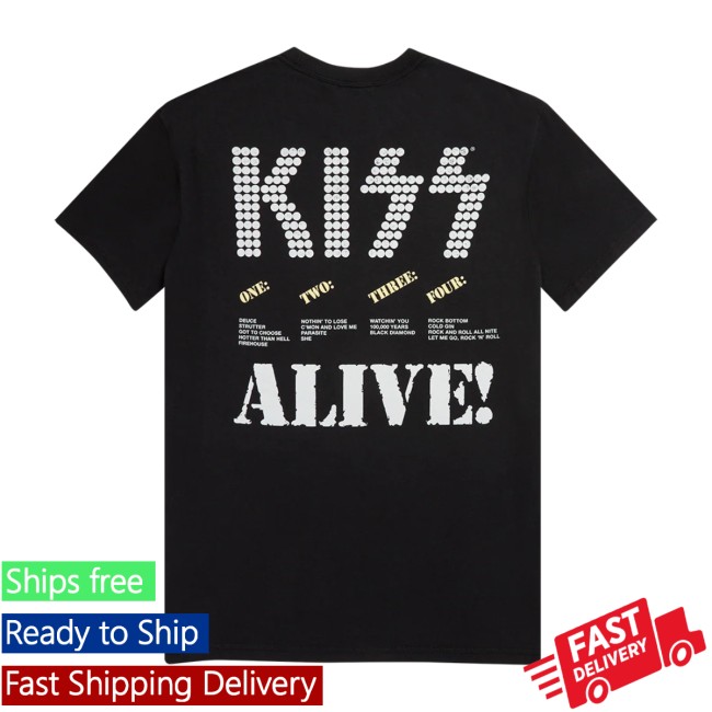 Kiss Official Store Merch Alive Track List T-Shirt Kiss Official Store Merch Alive Track List T-Shirt